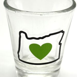 Oregon Heart Shot Glass